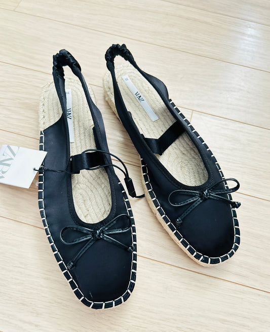 Black low espadrilles ballerina model Zara