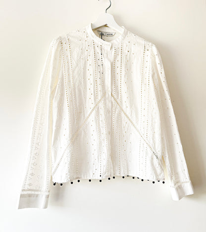 Blouse blanche brodée Zara