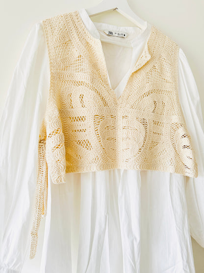 Crochet shirt dress with pinafore Zara