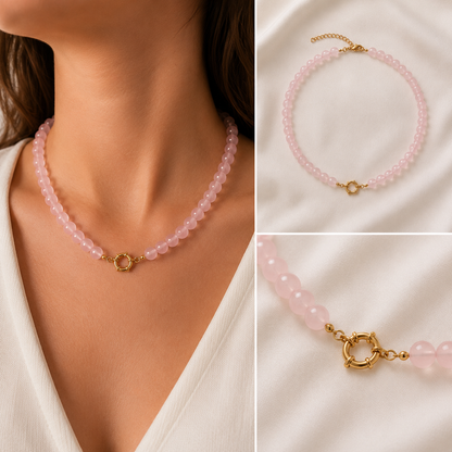 Lagoon love kralenketting roze