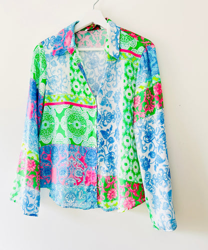 Blue/green blouse Zara