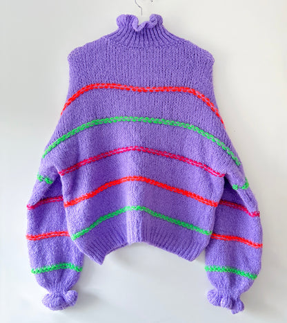 Trui - Ruffle col paars