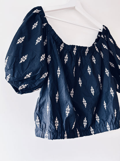 Black embroidered top Shoeby