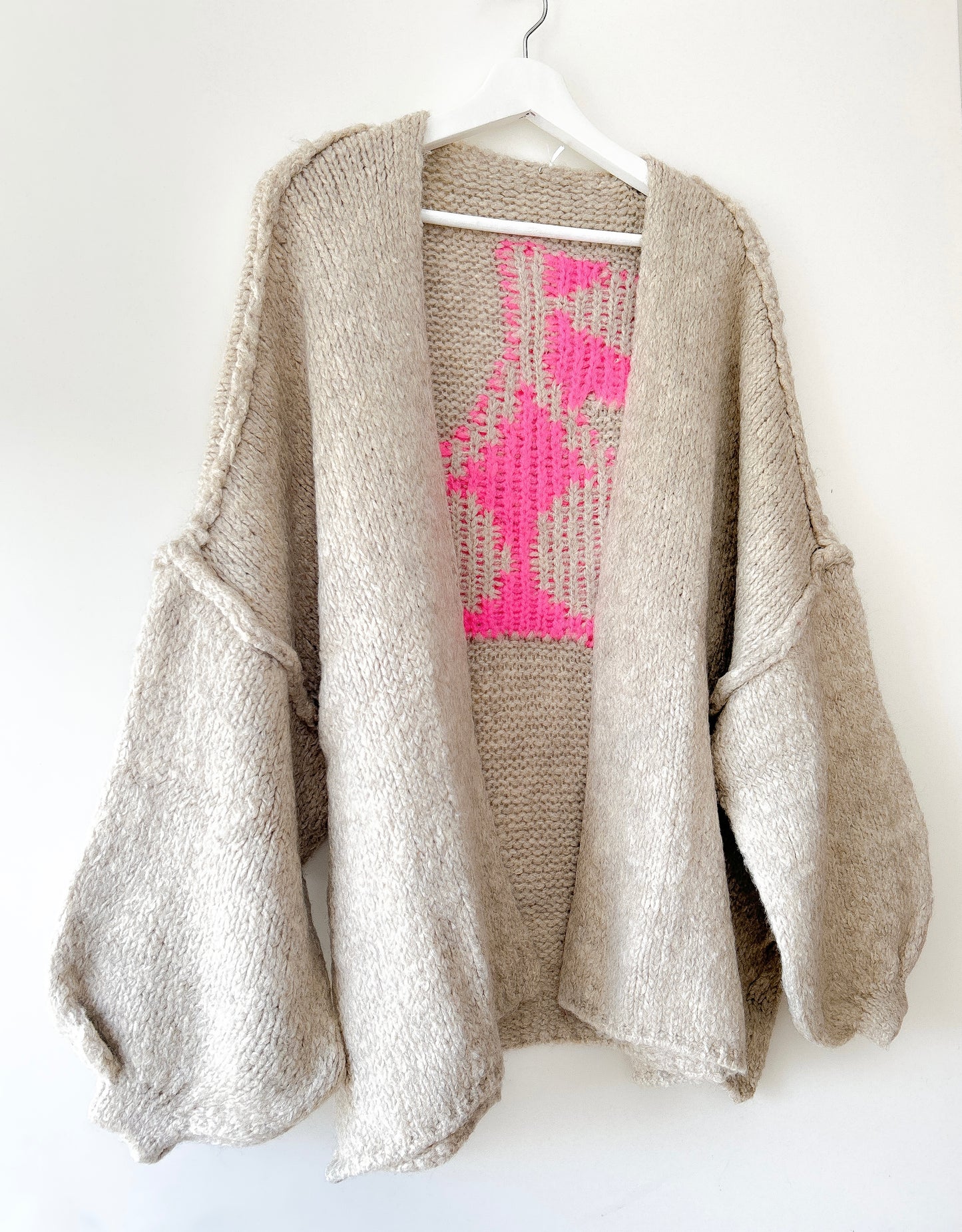 Knitted Vest Beige - Lola cherry beige/pink