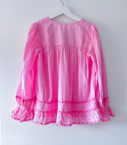 Roze geborduurde blouse Zara
