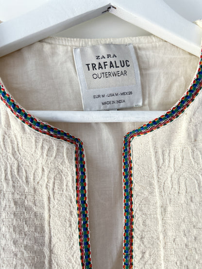 Gilet/veste bohème écru Zara