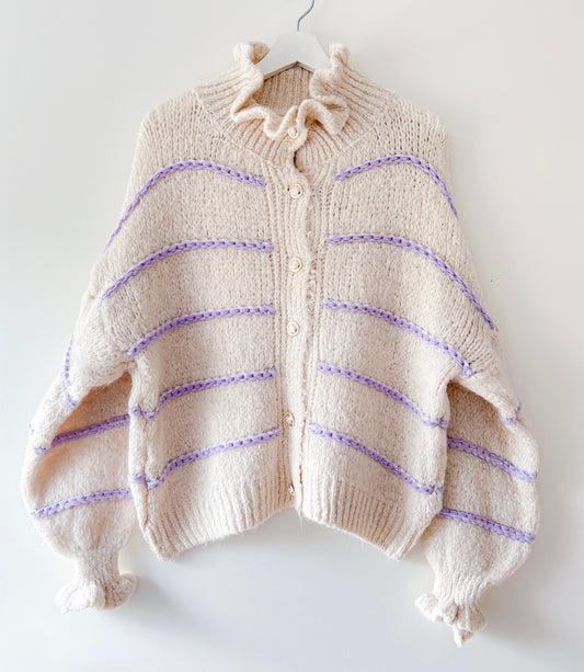 Vest - Ruffle chique lila streep