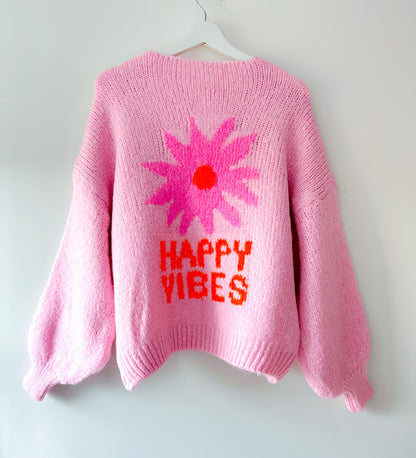 Vest - Happy vibes lichtroze