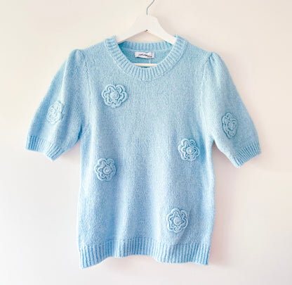 Trui - Floral blauw