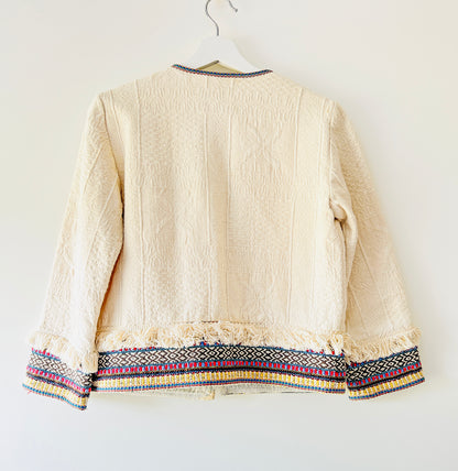Gilet/veste bohème écru Zara