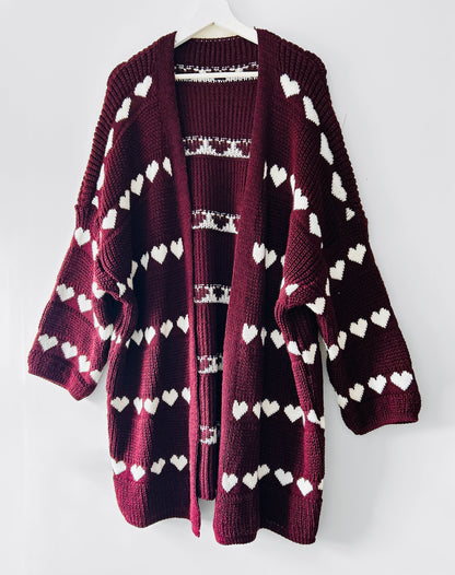 Knitted Vest - Love Me burgundy