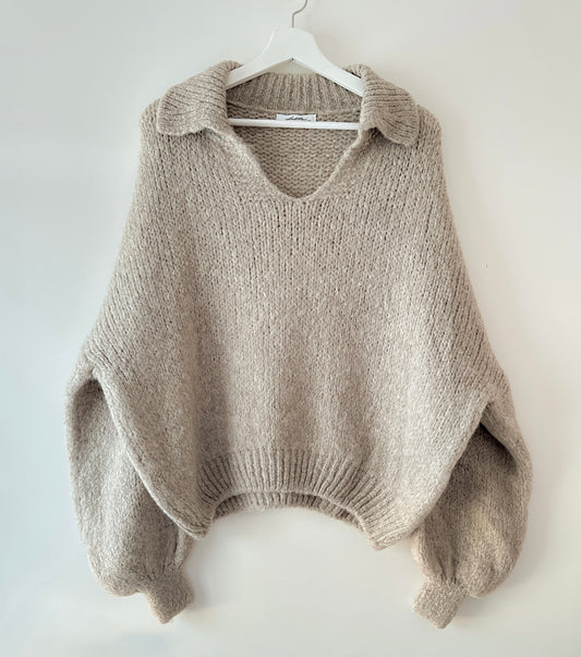V-neck Sweater - Mayla Beige
