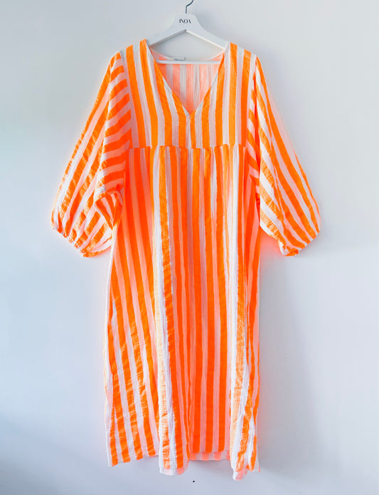 Lange jurk - Elza neon-oranje