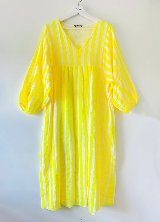 Lange jurk - Elza neon-geel