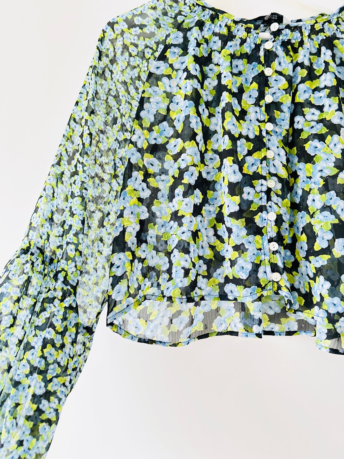 Blouse crop top verte Zara