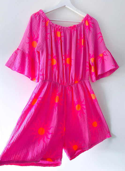 Playsuit - Sunny pink neon-roze/oranje