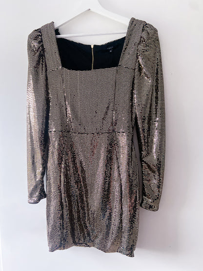Robe de soirée dorée à sequins NIKKI