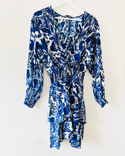 Blauw/wit mini jurkje Zara