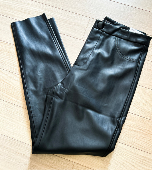 Black faux leather/pu skinny pants Zara