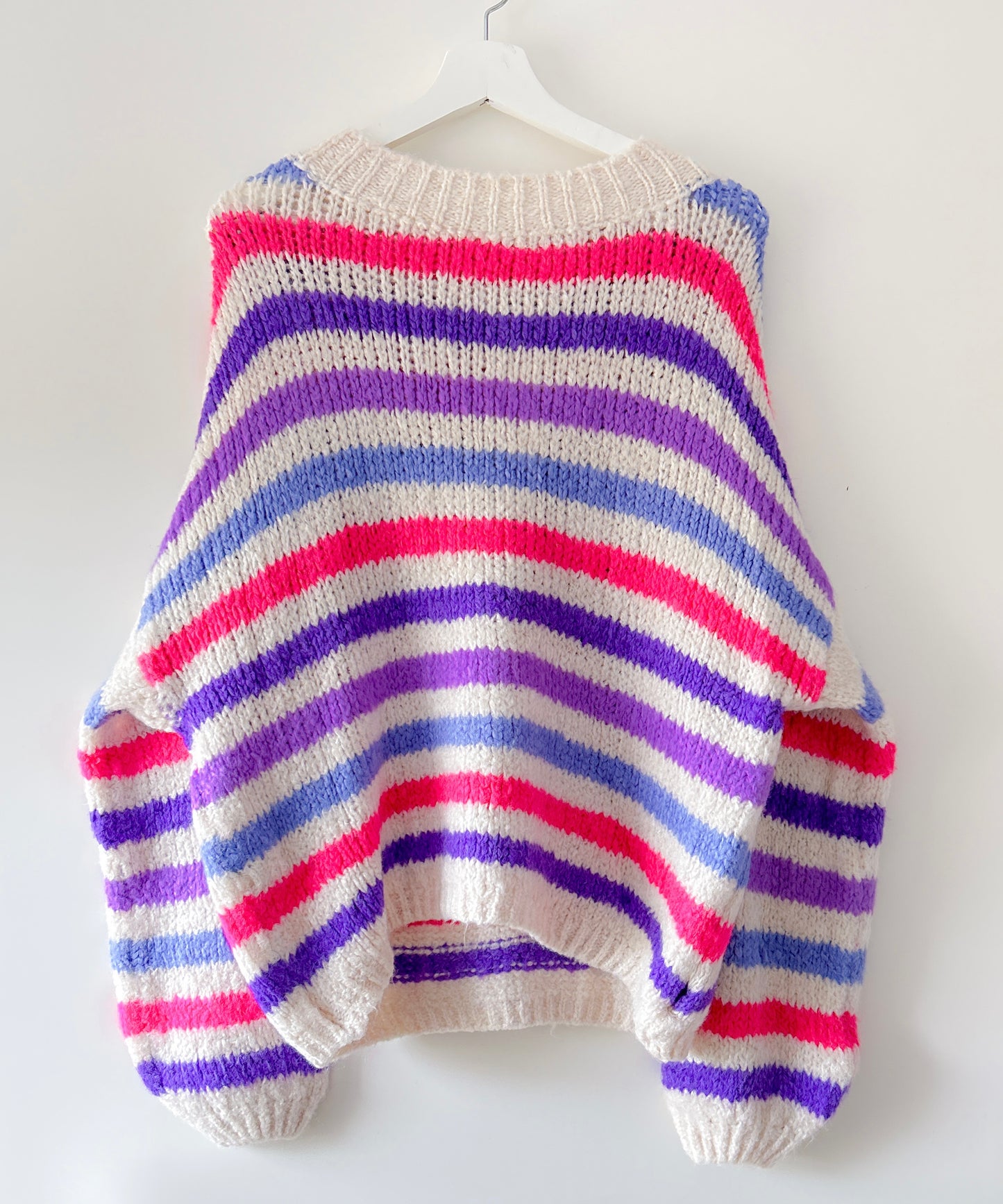 Knitted Sweater - Loreen purple stripes