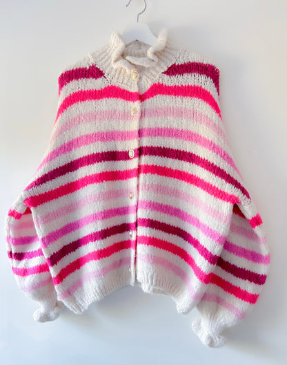 Vest - Ruffle chique roze streep