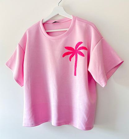 Tweedelig set - palmtree pink