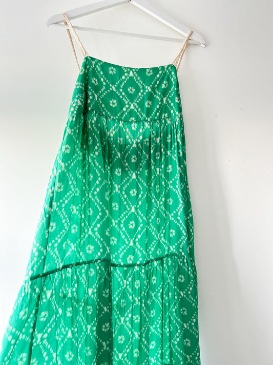 Robe longue verte avec imprimé Zara