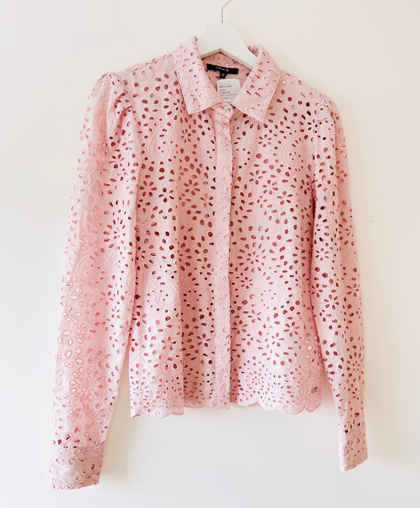 Blouse brodée rose clair NIKKI