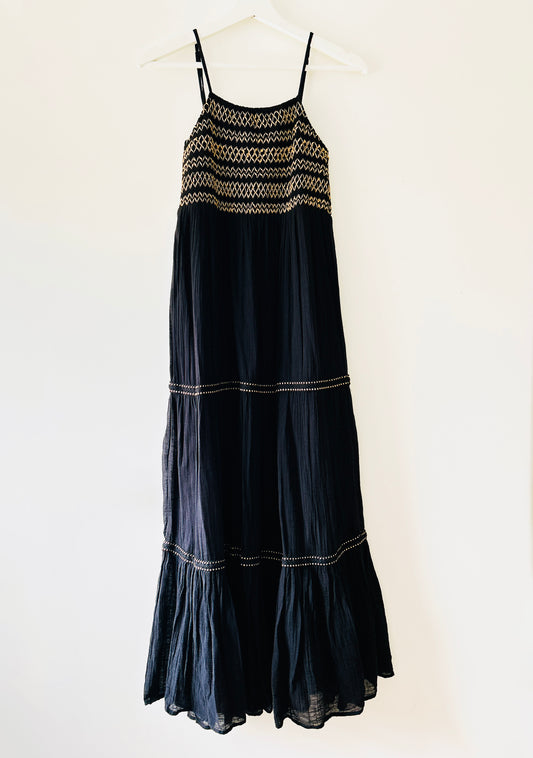 Black bohemian long dress Zara