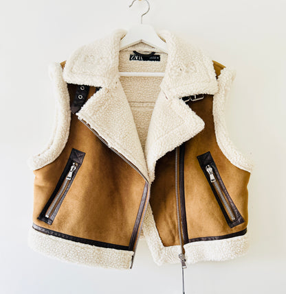Teddy gilet met zippers Zara