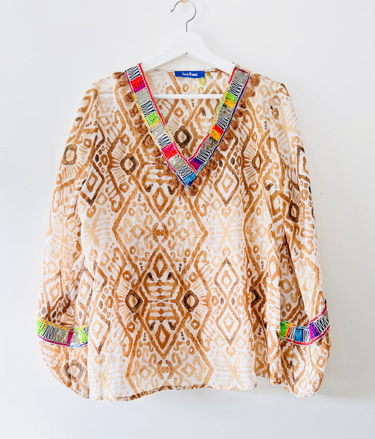 Blouse - Boho ibiza brown