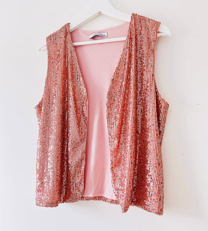 Gilet - rosé pailletten