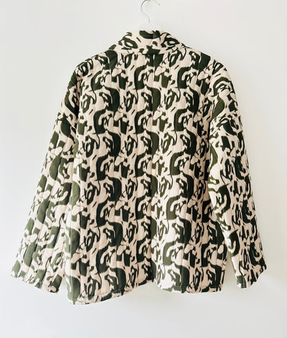 Khaki crème quilted jack