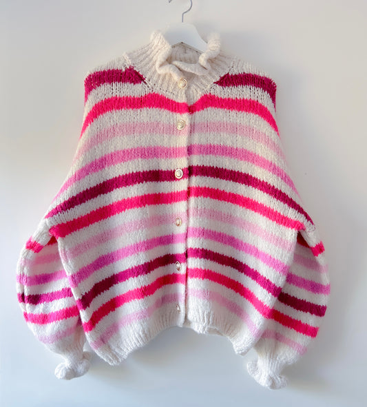 Vest - Ruffle chique roze streep