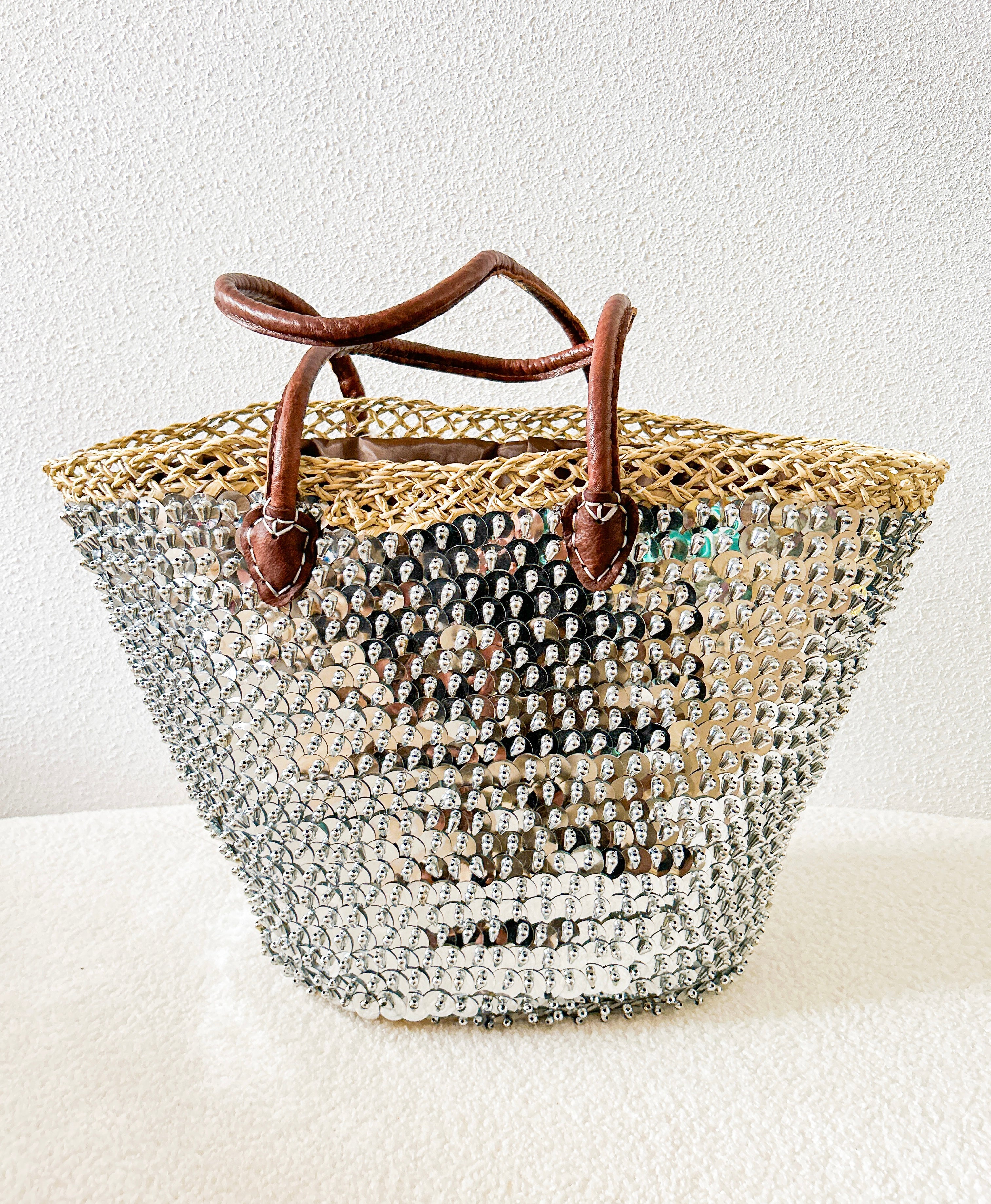 Silver bullet sequin beach bag