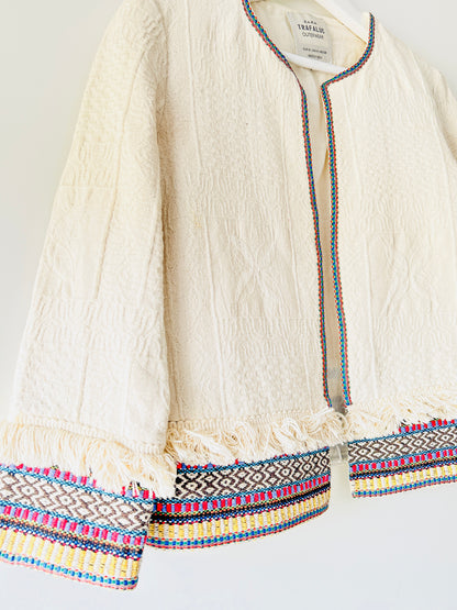 Gilet/veste bohème écru Zara