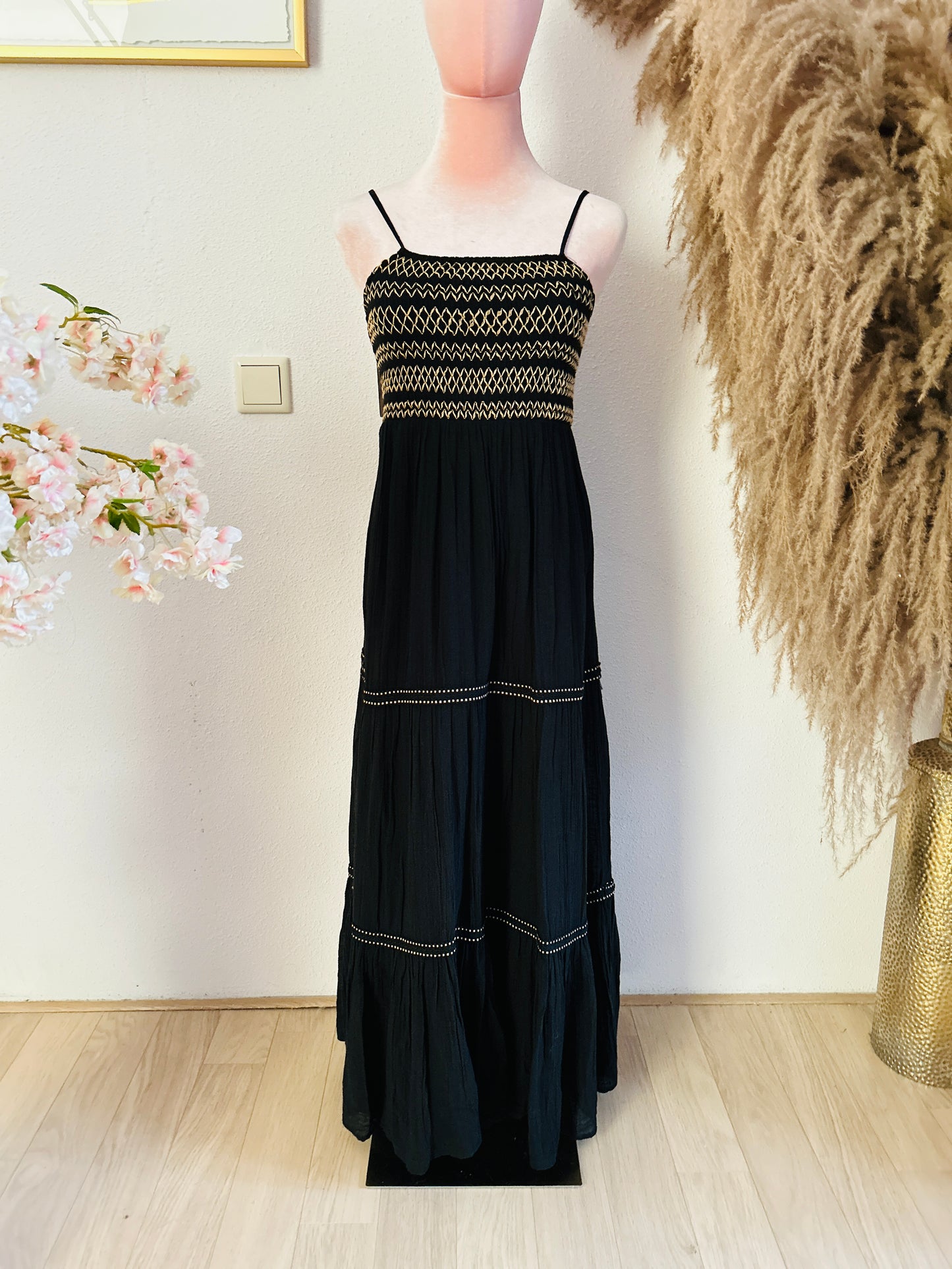 Robe longue bohème noire Zara