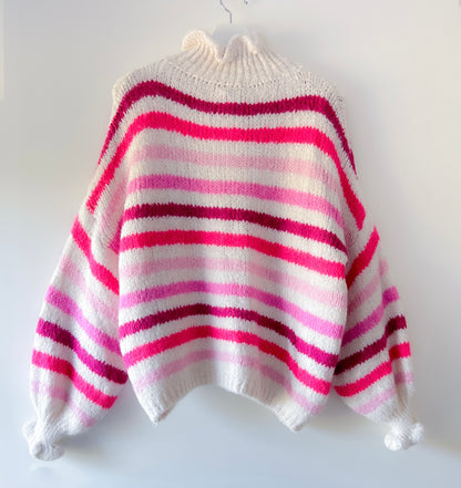 Vest - Ruffle chique roze streep