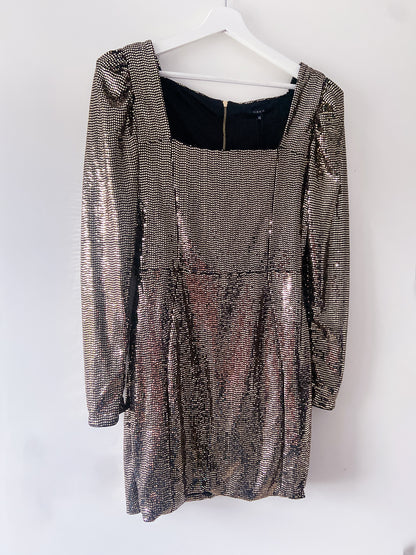 Robe de soirée dorée à sequins NIKKI