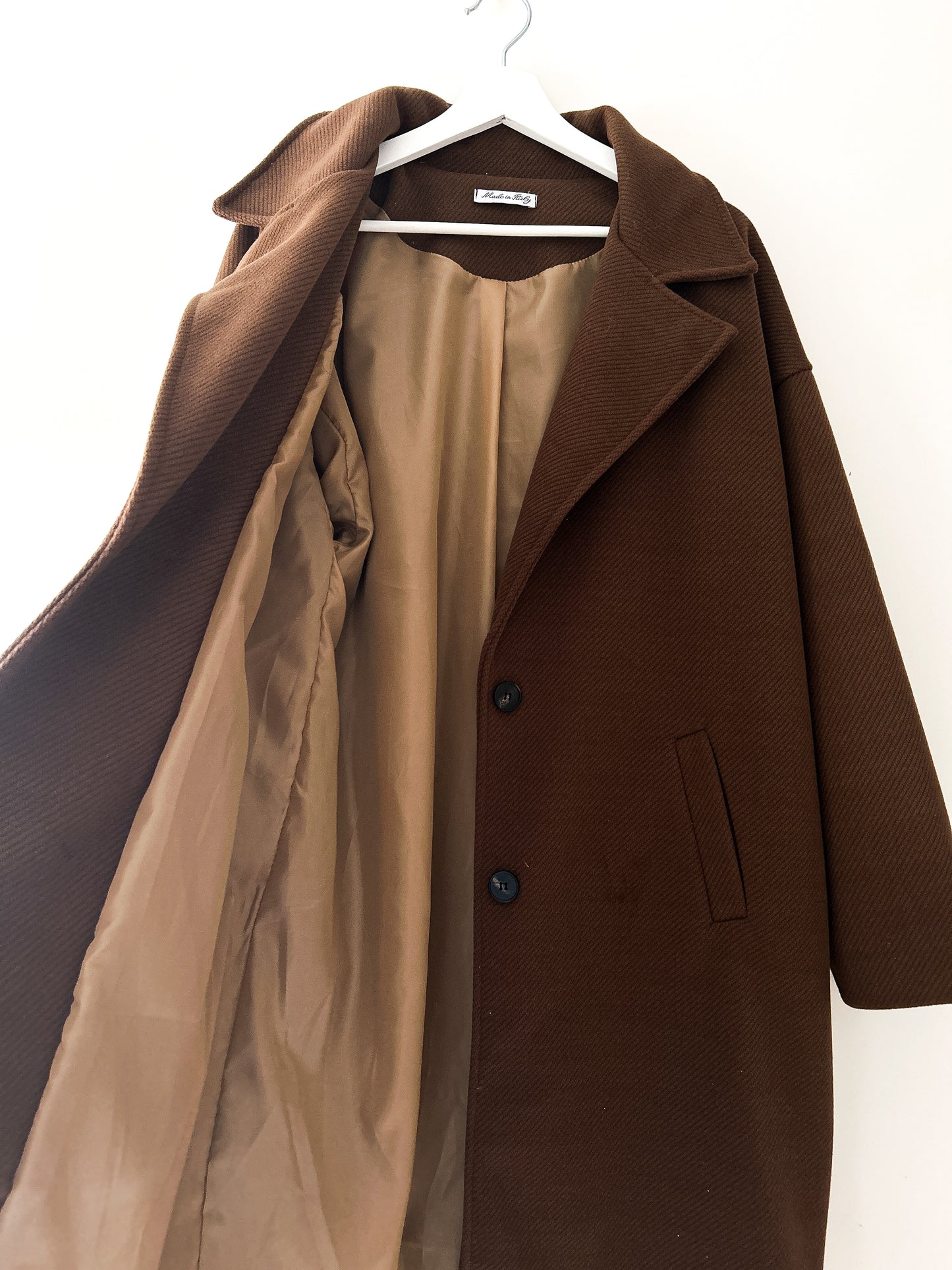 Mantel Jas - Nomi rib bruin