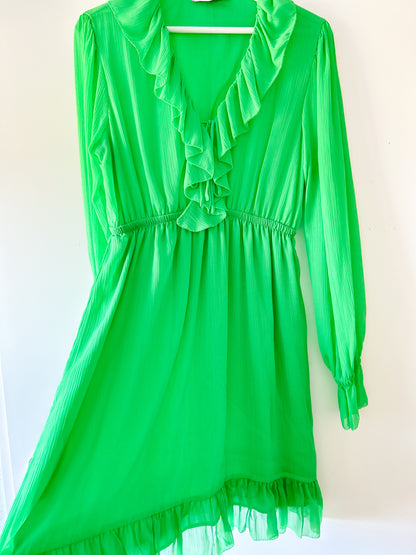 Robe vert fluo Mango