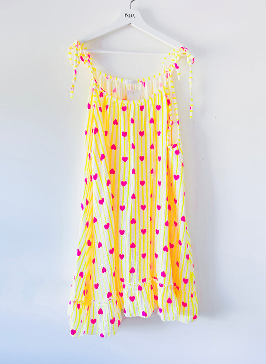 Jurk - Summer neon-geel