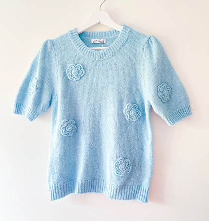 Trui - Floral blauw