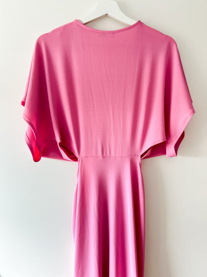 Pink long dress with open sides Zara