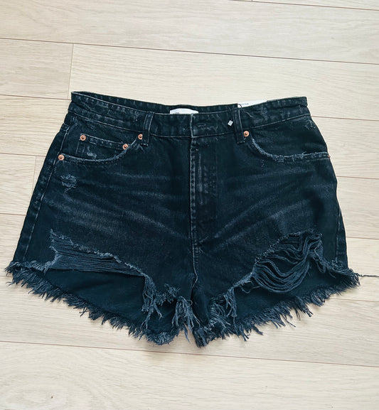 Black short jeans shorts