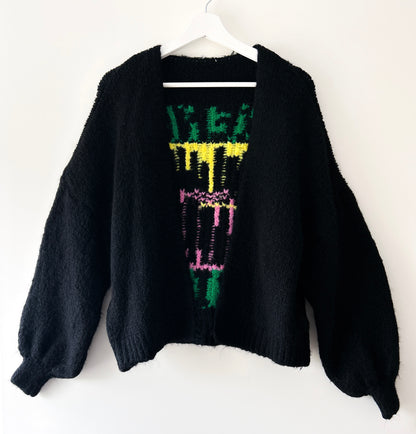 Knitted Vest - Love French Fries Black