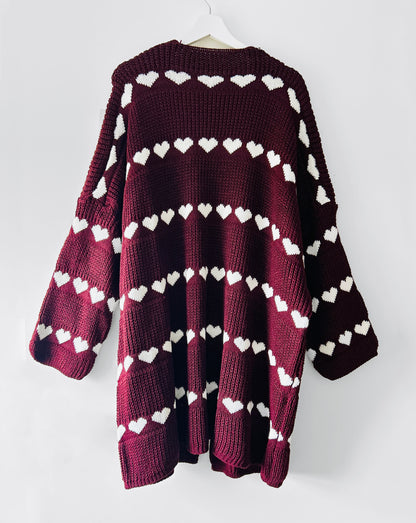 Knitted Vest - Love Me burgundy