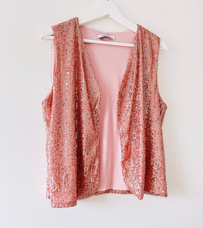 Gilet - rosé pailletten
