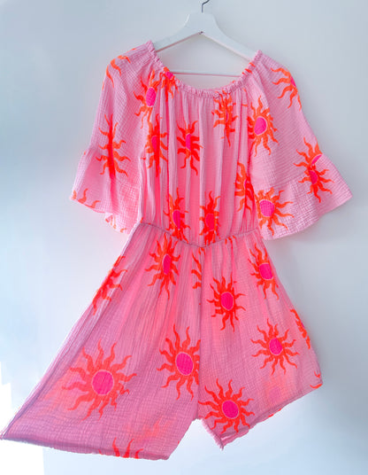 Playsuit - Sunny Neon-roze/oranje