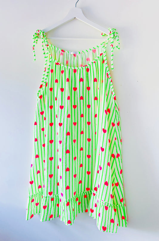 Jurk - Summer neon-groen
